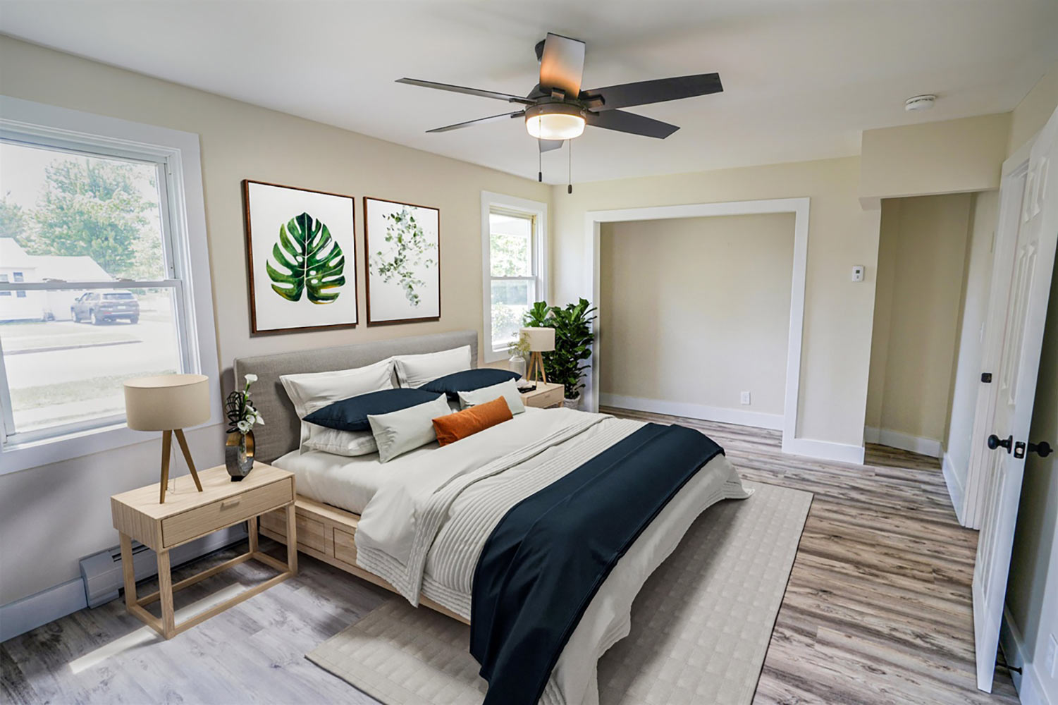Home renovation master bedroom Vermont Rivers Construction