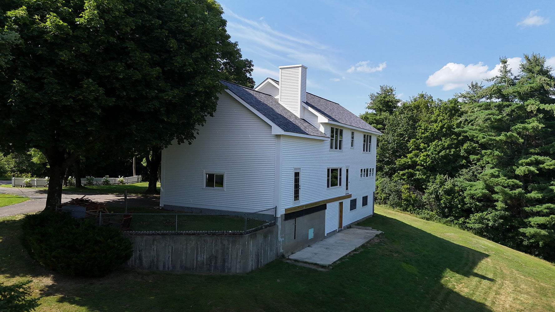 Completed full home renovation and second story addition Williston Vermont aerial