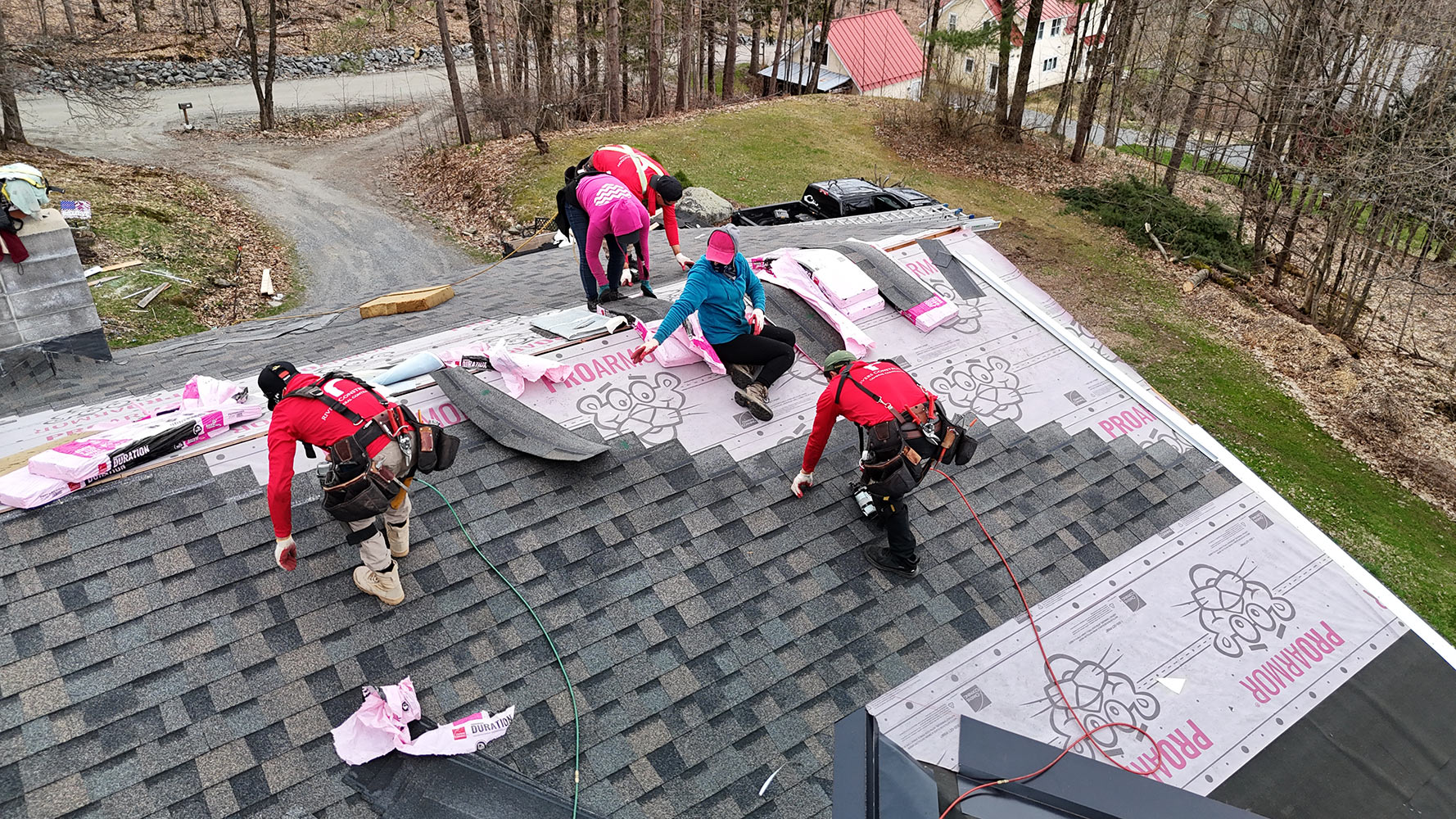 Owens Corning Duration installation crew Underhill Vermont ProArmor underlayment