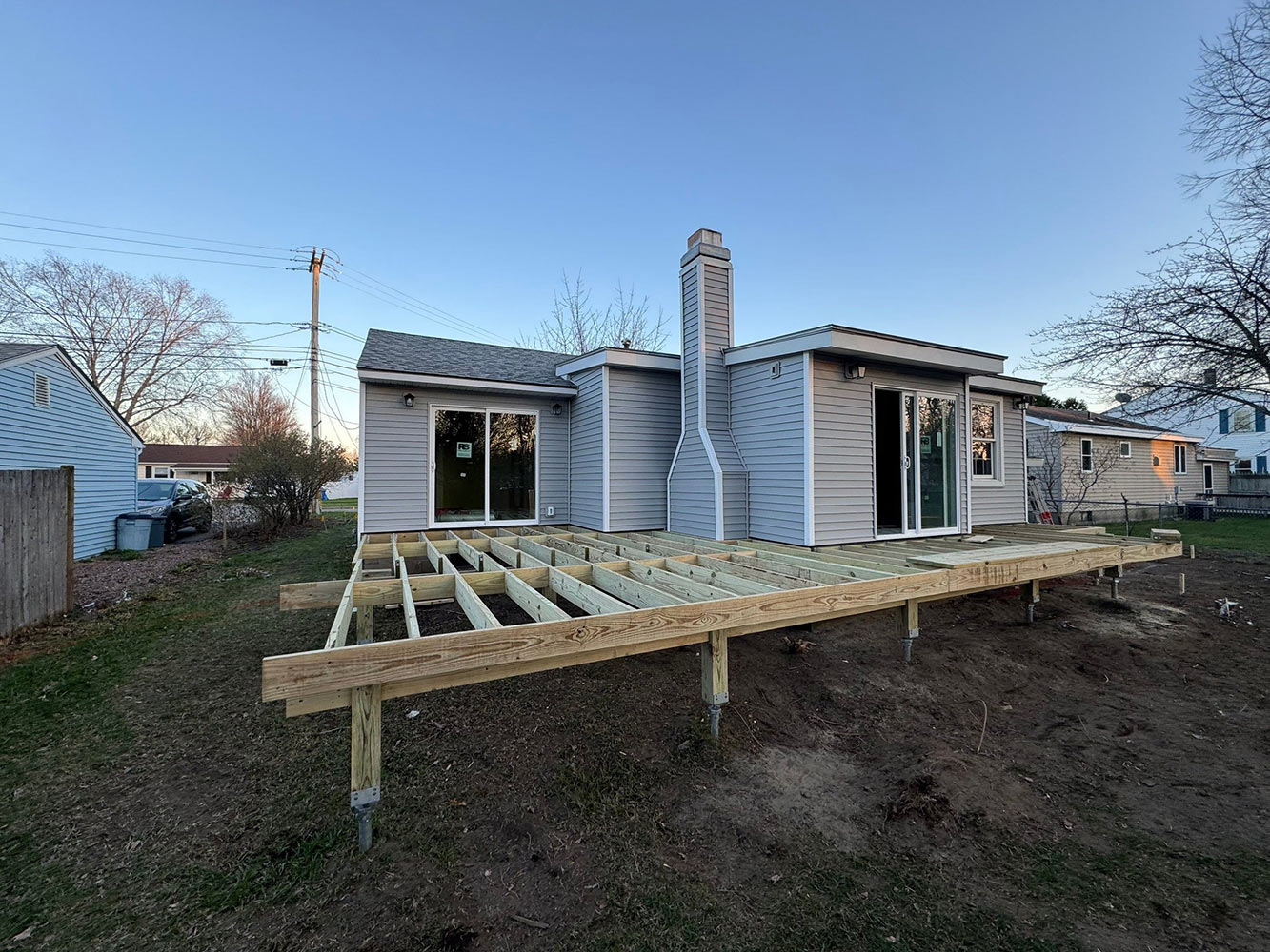 Finished home renovation exterior Burlington VT Rivers Construction
