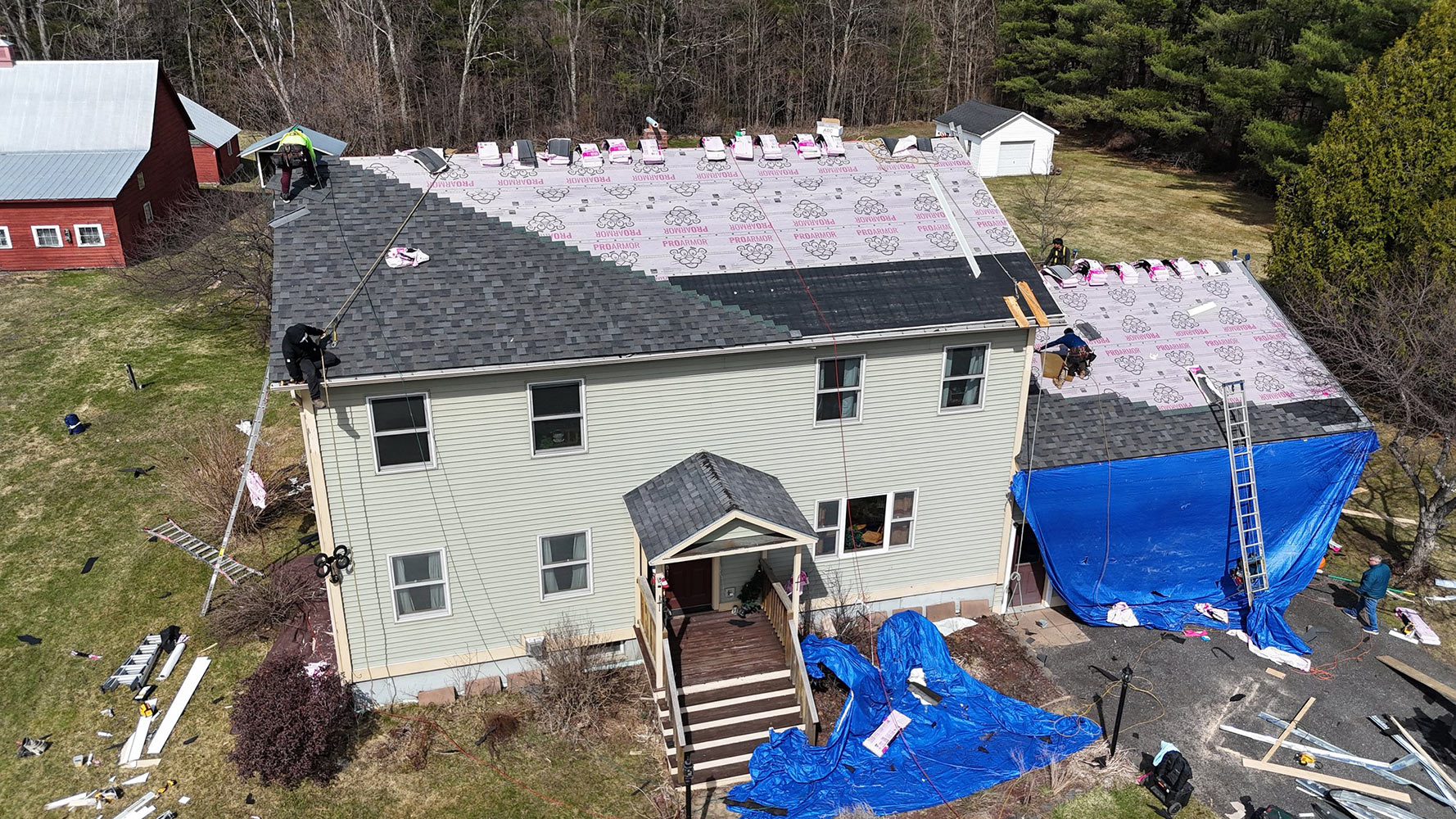 Owens Corning Duration shingle installation in progress on Fairfax Vermont home
