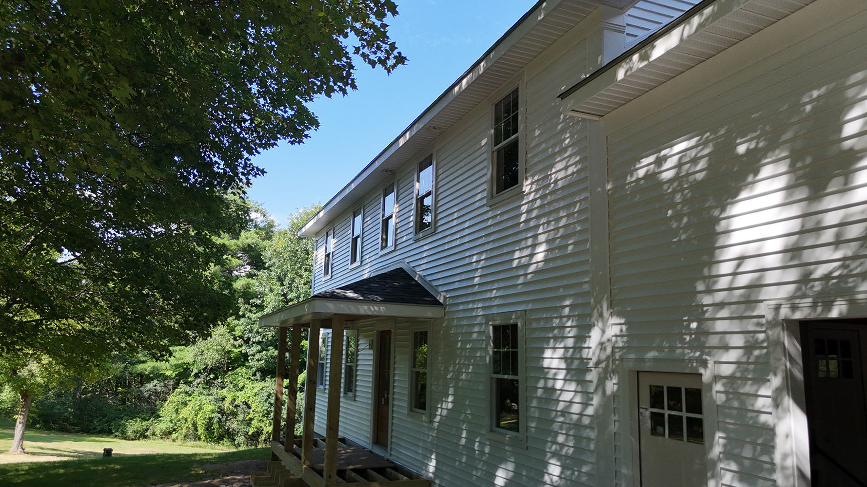 New vinyl siding close up completed Williston Vermont